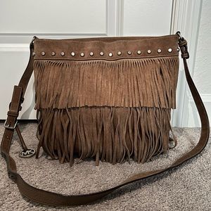 Brown Michael Kors Fringe boho bag